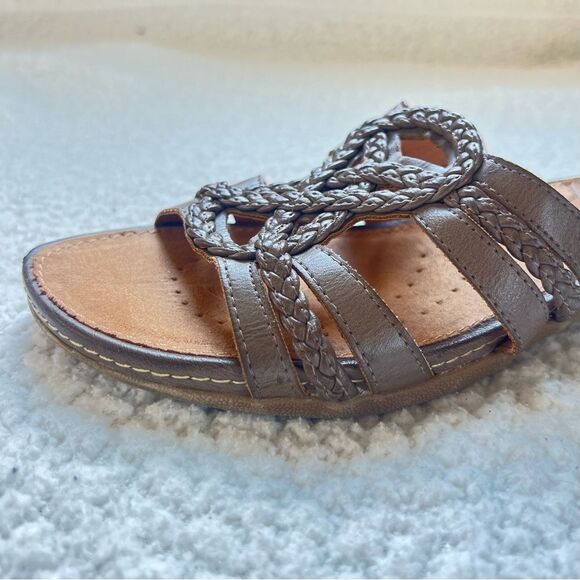 Yuu Acelin Brown Braided Strappy Slide Sandals Slip On Women’s SZ 6 - Picture 4 of 13